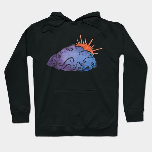 Watercolor Storm Cloud Hoodie by quirkyandkind